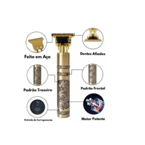 Máquina De Cortar Cabelo Para Barba Masculina Aparador Profissional barbeador acabamento Sem Fio Portátil