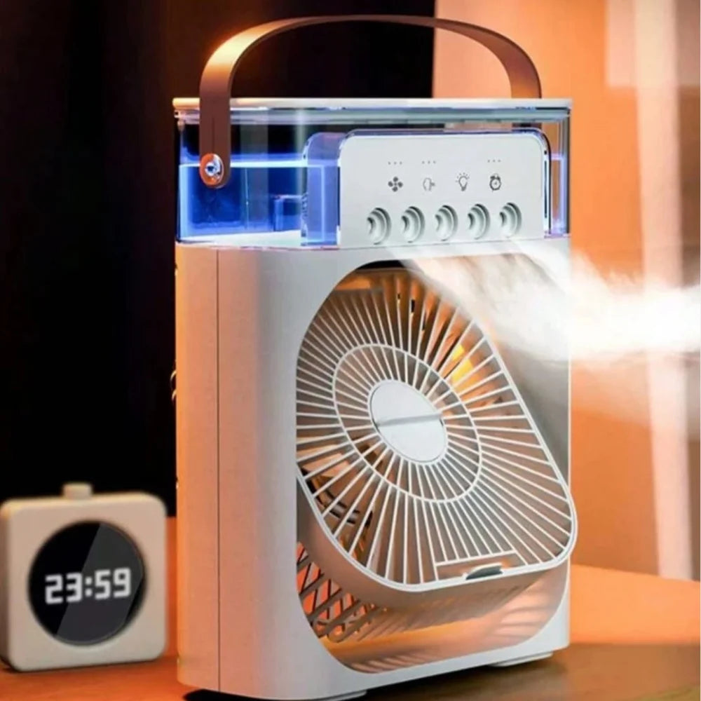 Mini Ar-Condicionado Portátil LED com Umidificador