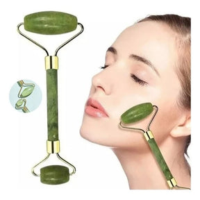 Rolo Pedra de Jade Massagem Facial Anti Ruga Rolinho Jade