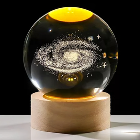 Bola de Cristal 3D do Sistema Solar Saturno Lua Galáxia LED
