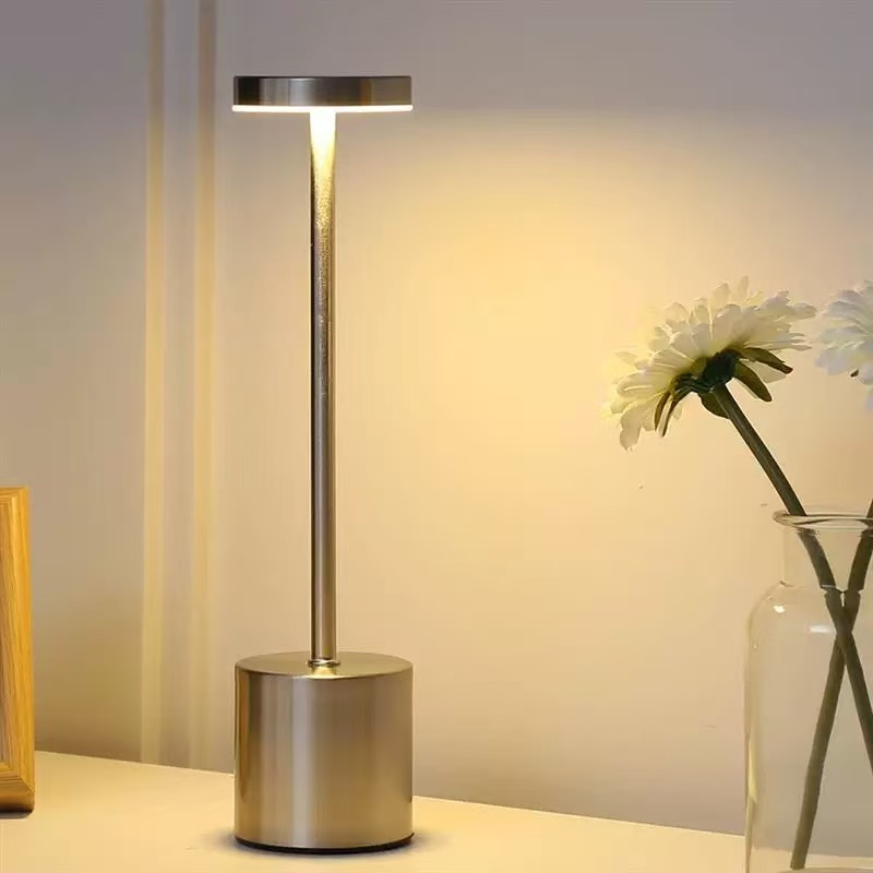 Luminária De Mesa Com Toque Recarregável LED Moderna Abajur Restaurante USB Para Leitura COD
