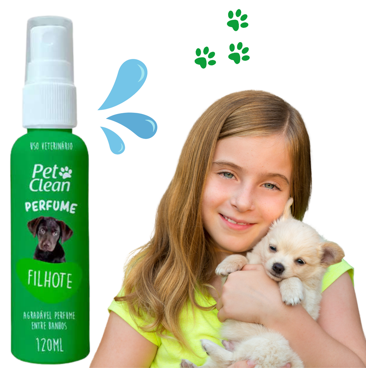 Perfume Pet Clean para Cães e Gatos Machos – Frescor e Bem-estar
