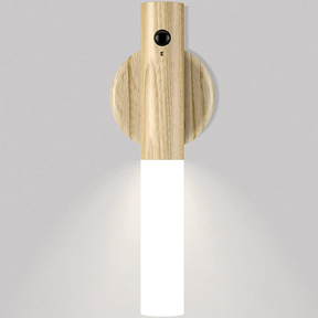 Luz de Parede Sensor com Base Magnética e USB – Madeira  Acrílico Fosco
